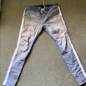 PacSun white striped joggers